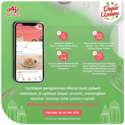 Download aplikasi Dapur Umami & menangkan hadiah voucher belanja!